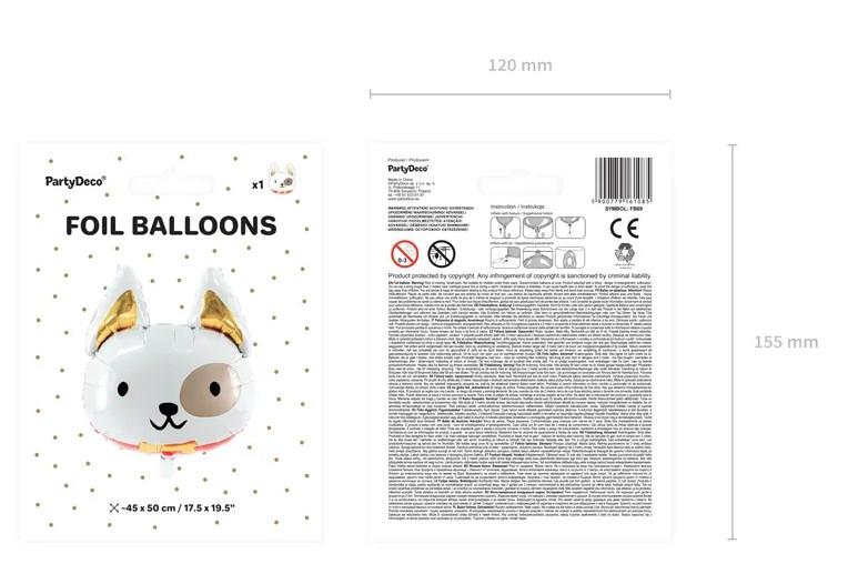 Balon foliowy Pies 56x65cm FB89 PartyDeco